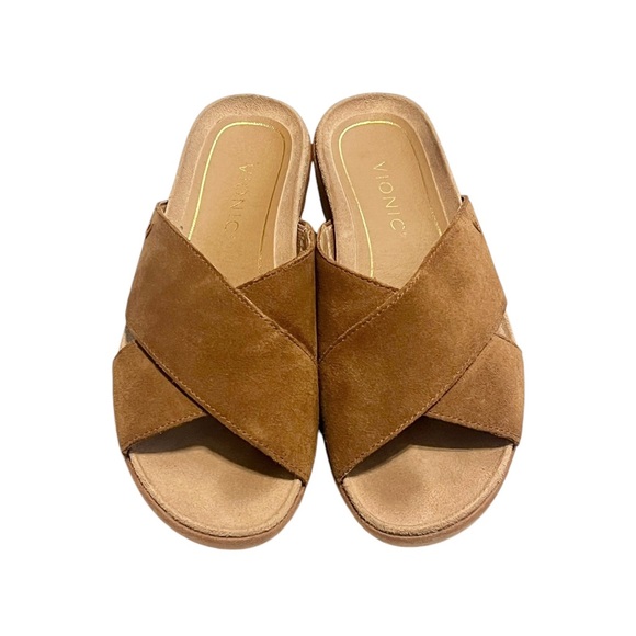 Vionic Hayden Suede Platform Slides - Picture 3 of 11